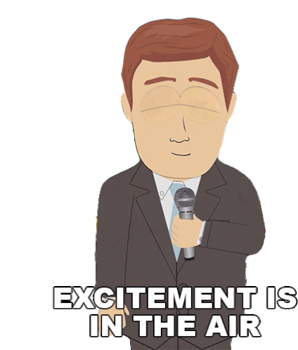 Excitement Is In The Air Reporter Dan Sticker - Excitement Is In The Air Reporter Dan South Park Stickers