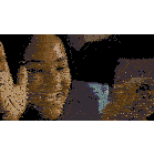 a woman is smiling and giving a high five