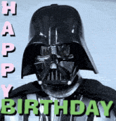 a picture of darth vader with the words happy birthday written below him