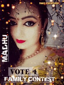 a poster that says vote 4 family contest with a picture of a woman