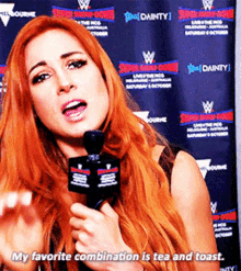Wwe Becky Lynch GIF - Wwe Becky Lynch My Favorite Combination Is Tea And Toast GIFs