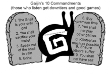 a cartoon of a snail with the 10 commandments written on it
