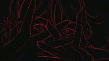 a drawing of a person covering their mouth with their hands .