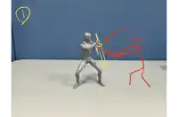 a drawing of a man holding a sword with the number 1 and 9 visible