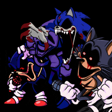 a cartoon of sonic the hedgehog holding a microphone and another cartoon of sonic screaming