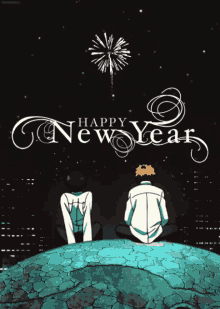 Happy New Year Anime GIF - Happy New Year Anime Fire Works GIFs