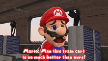 Smg4 Mario GIF - Smg4 Mario Man This Train Cart Is So Much Better Than Ours GIFs