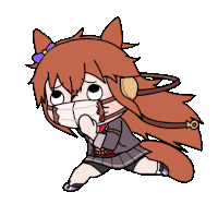 a cartoon of a girl wearing a mask