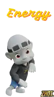 a cartoon character is wearing a headband that says zhot