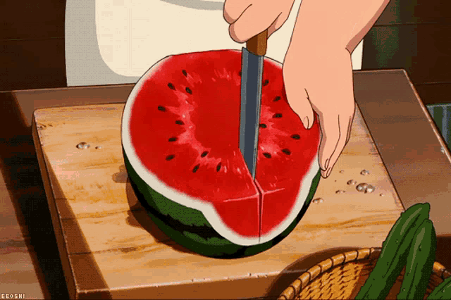 Adorable Watermelon Guava Fruit Anime Girl
