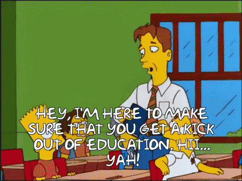 Get A Kick Out Of Education GIF - Kick Book Bart Simpson GIFs