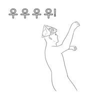 a black and white drawing of a man wearing a pyramid hat with chinese writing on the bottom