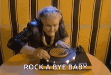 dj grandma waffle rock a bye baby spinning