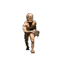 a pixel art of a man with a crown on his head and arms outstretched