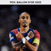 a picture of a soccer player with the words pov : ballon d' or 2025