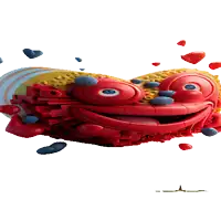 a red heart that says i love you with hearts around it