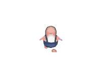 a cartoon character wearing overalls and a white shirt