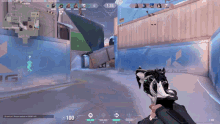 a person is holding a gun in a video game with the time 1:35