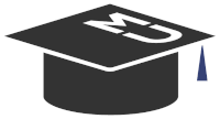 a black and white graduation cap with the letter m on it