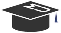 a black and white graduation cap with the letter m on it