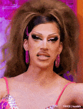 a close up of a drag queen 's face with t4yce tumblr in the lower right corner