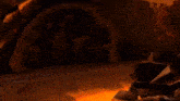 a monster in a video game is crawling through a lava pool .