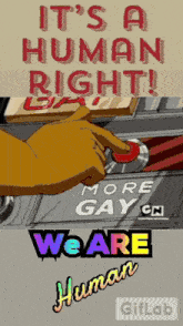 a poster that says " it 's a human right "