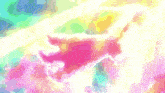 a colorful background with a pink and green circle