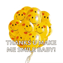 thank you you make me smile baby balloons smiley kiss