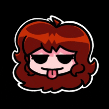 a cartoon of a girl sticking out her tongue .