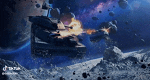 a picture of a tank in space with the hashtag tiktok on the bottom