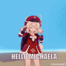 Klee Hello Michaela Anime Dancing Jumping GIF - Klee Hello Michaela Anime Dancing Jumping GIFs