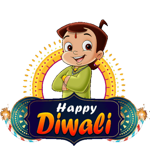 Wish You A Happy Diwali Chhota Bheem Sticker - Wish You A Happy Diwali Chhota Bheem Deepavali Ki Shubhkamnaye Stickers