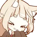 a cartoon drawing of a girl with cat ears and a cat 's tail .