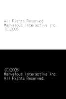 a black and white screen with the words all rights reserved marvelous interactive inc.