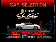 a lotus elise sport car is not available