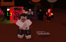a group of cartoon characters are standing in front of a sign that says ' история '