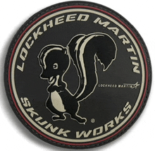 a logo for lockheed martin skunk works with a skunk on it