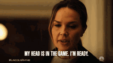 My Head Is In The Game Im Ready Arielle Kebbel GIF - My Head Is In The Game Im Ready Arielle Kebbel Amelia Sachs GIFs