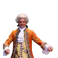 a man in a wig says " i would slightly change our plans for future " on a white background