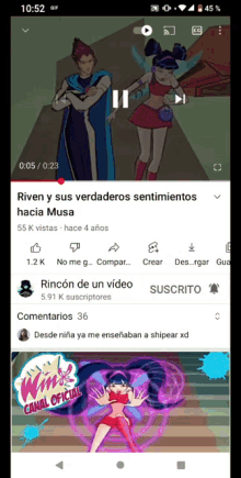 a screenshot of a video titled riven y sus verdaderos sentimientos hacia muse