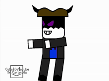 a cartoon drawing of a man with horns and a pirate hat