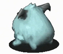 a cartoon drawing of a rabbit with horns on its head