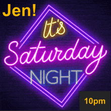a neon sign that says " it 's saturday night "