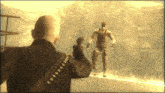 a man holding a gun in a video game