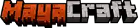 a minecraft logo with a white background and orange and black letters