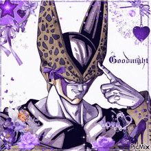 a picture of a cartoon character with the words goodnight written on the bottom