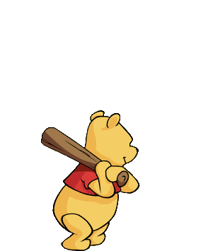 Baseball Puniki Sticker - Baseball Puniki Pooh Stickers