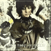 a picture of a person with the words ticci toby de fronty written on the bottom