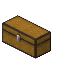 a pixel art drawing of a wooden chest with its lid open